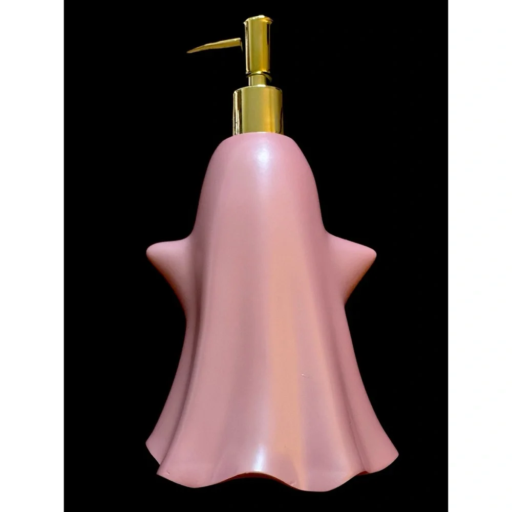 Pink Halloween Ghost-Shaped Soap Dispenser Ceramic NEW - Picture 3 of 5